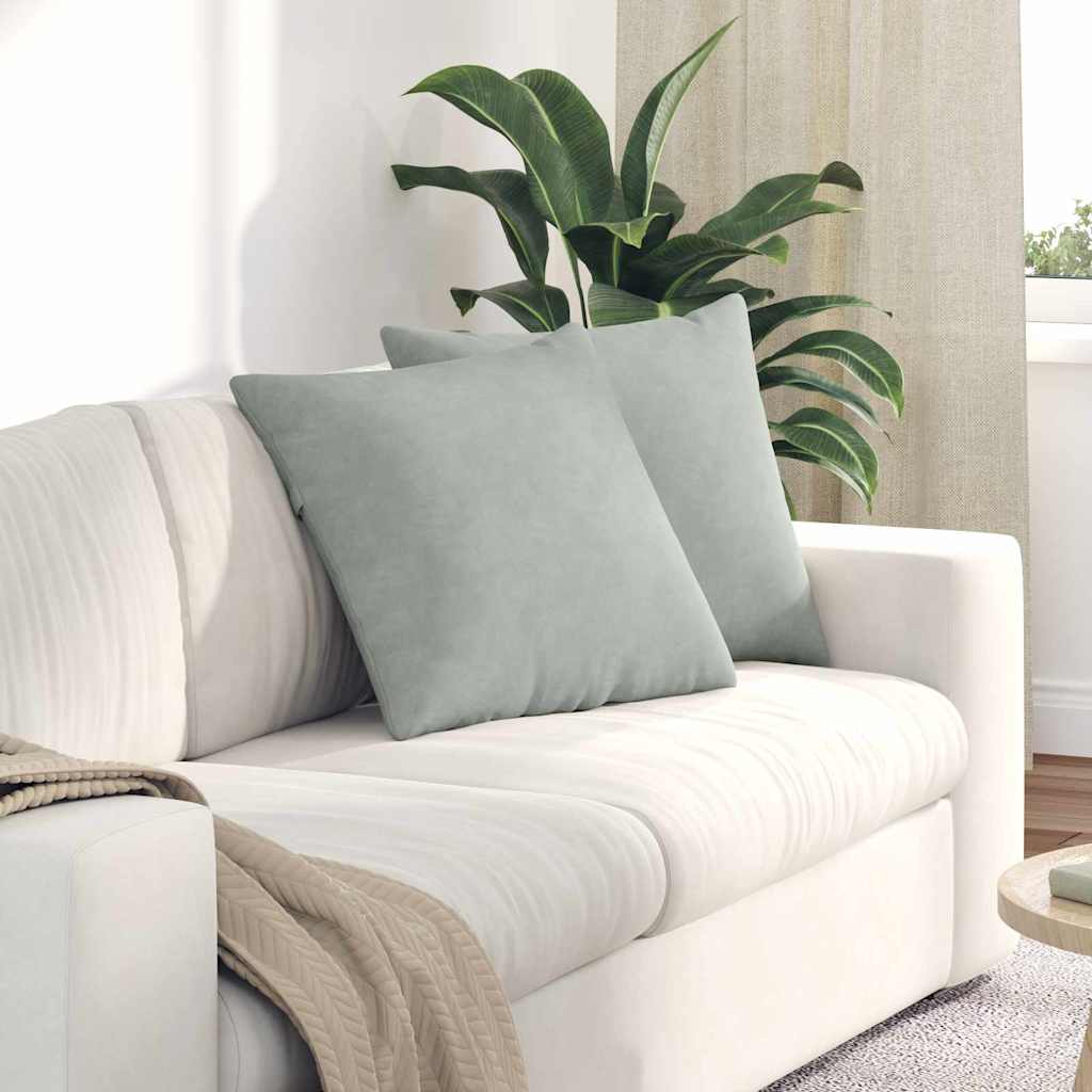 Cuscini per divano VidaXL 2 pezzi in tessuto a corda grigio chiaro 50 x 50 cm
