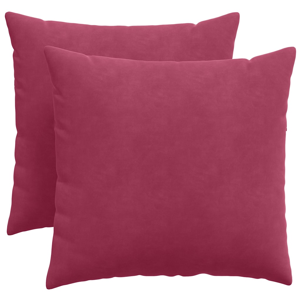 Cuscini per divano VidaXL, 2 pezzi, rosso vino, tessuto in corda 50 x 50 cm