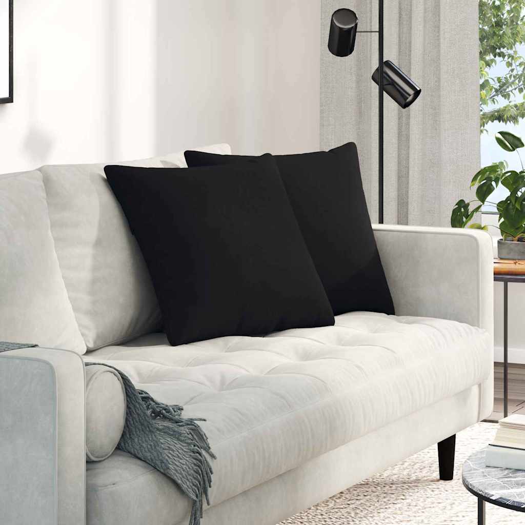 Cuscini per divano VidaXL 2 pezzi in tessuto nero 50 x 50 cm