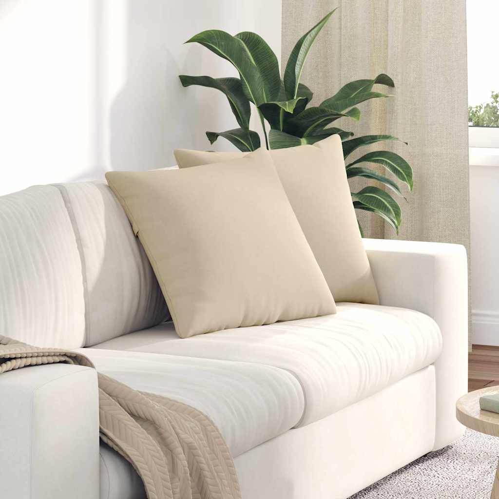 Cuscini per divano VidaXL 2 pezzi in tessuto crema 50 x 50 cm