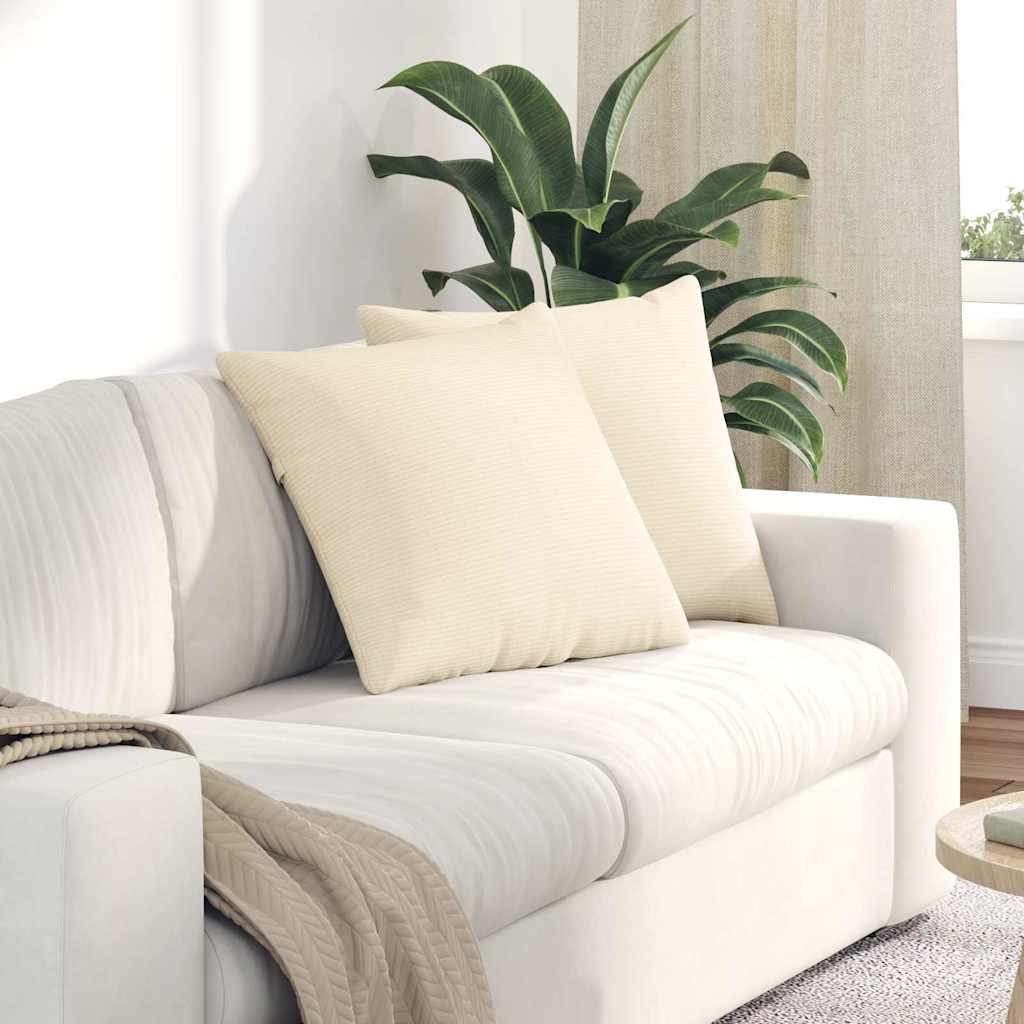 VidaXL cojines de sofá 2 piezas crema 50 x 50 cm tela de pana