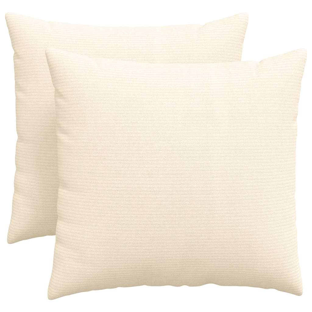 VidaXL cojines de sofá 2 piezas crema 50 x 50 cm tela de pana