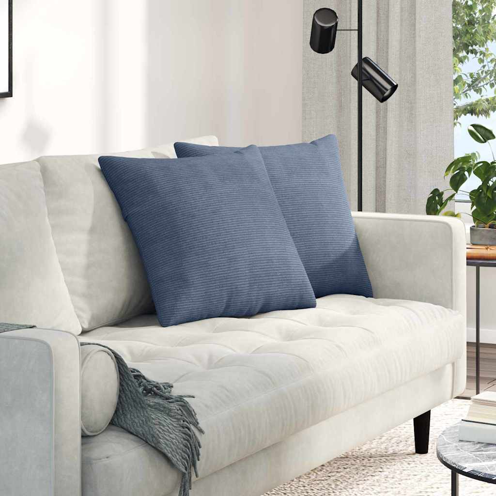 Cuscini per divano VidaXL 2 pezzi in tessuto a corda blu 50 x 50 cm