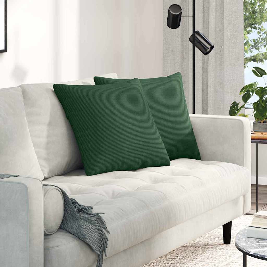 Cuscini per divano VidaXL 2 pezzi in tessuto a corde verde scuro 50 x 50 cm