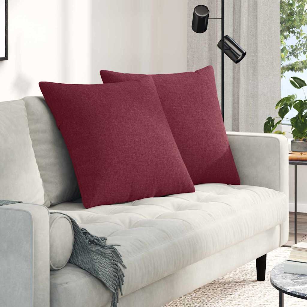 Vidaxl sofa kussens 2 pcs wijnrood 60 x 60 cm stof