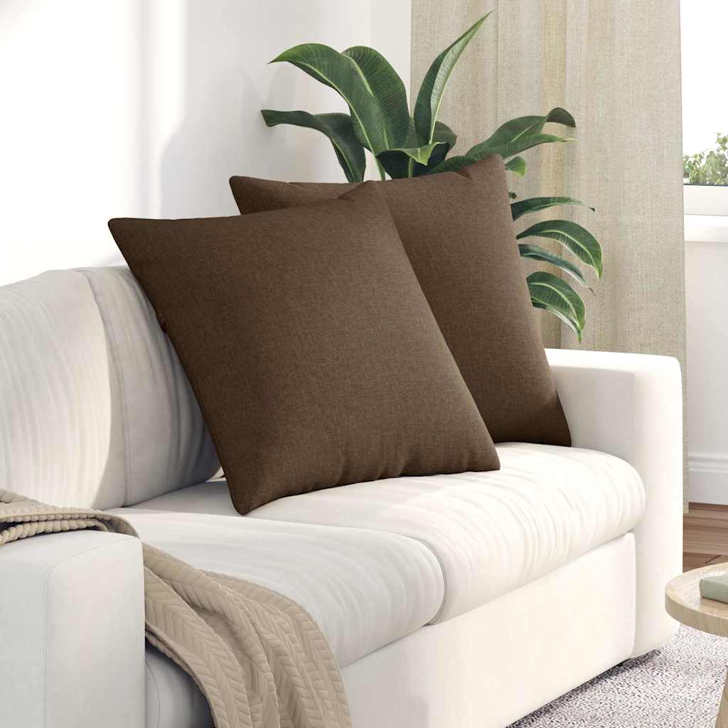 Cuscini per divano VidaXL 2 pezzi in tessuto marrone 60 x 60 cm