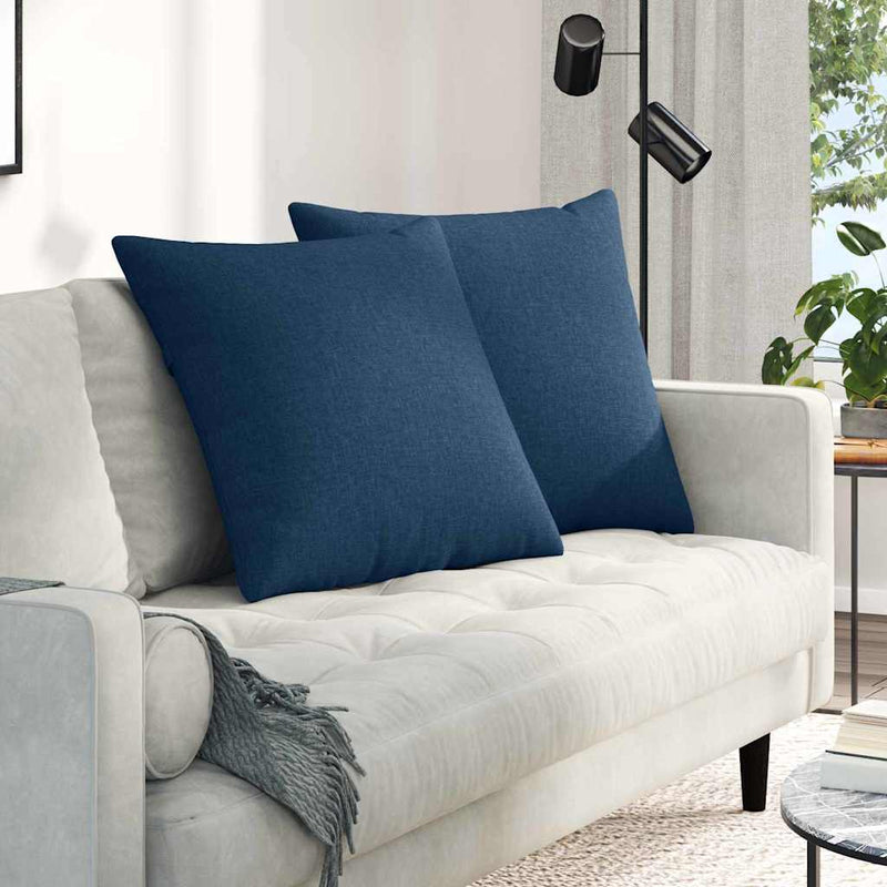 VidaXL cojines de sofá 2 piezas tela azul 60 x 60 cm