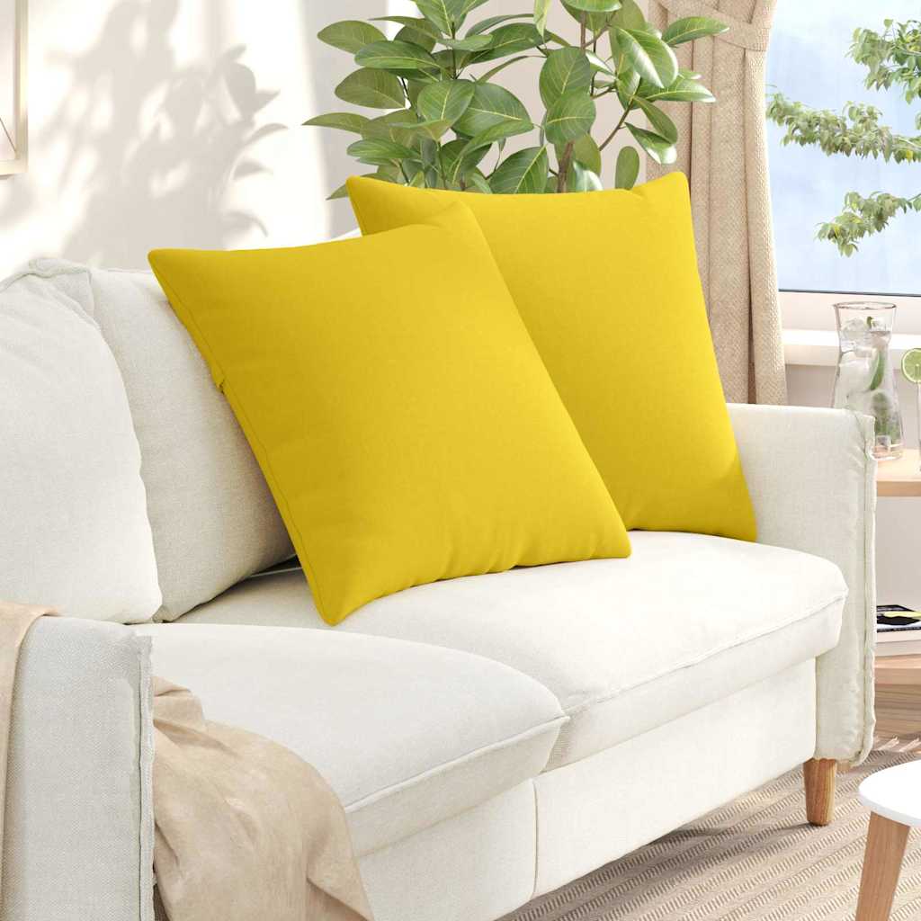 Cuscini per divano Vidaxl 2 pezzi in tessuto giallo chiaro 60 x 60 cm