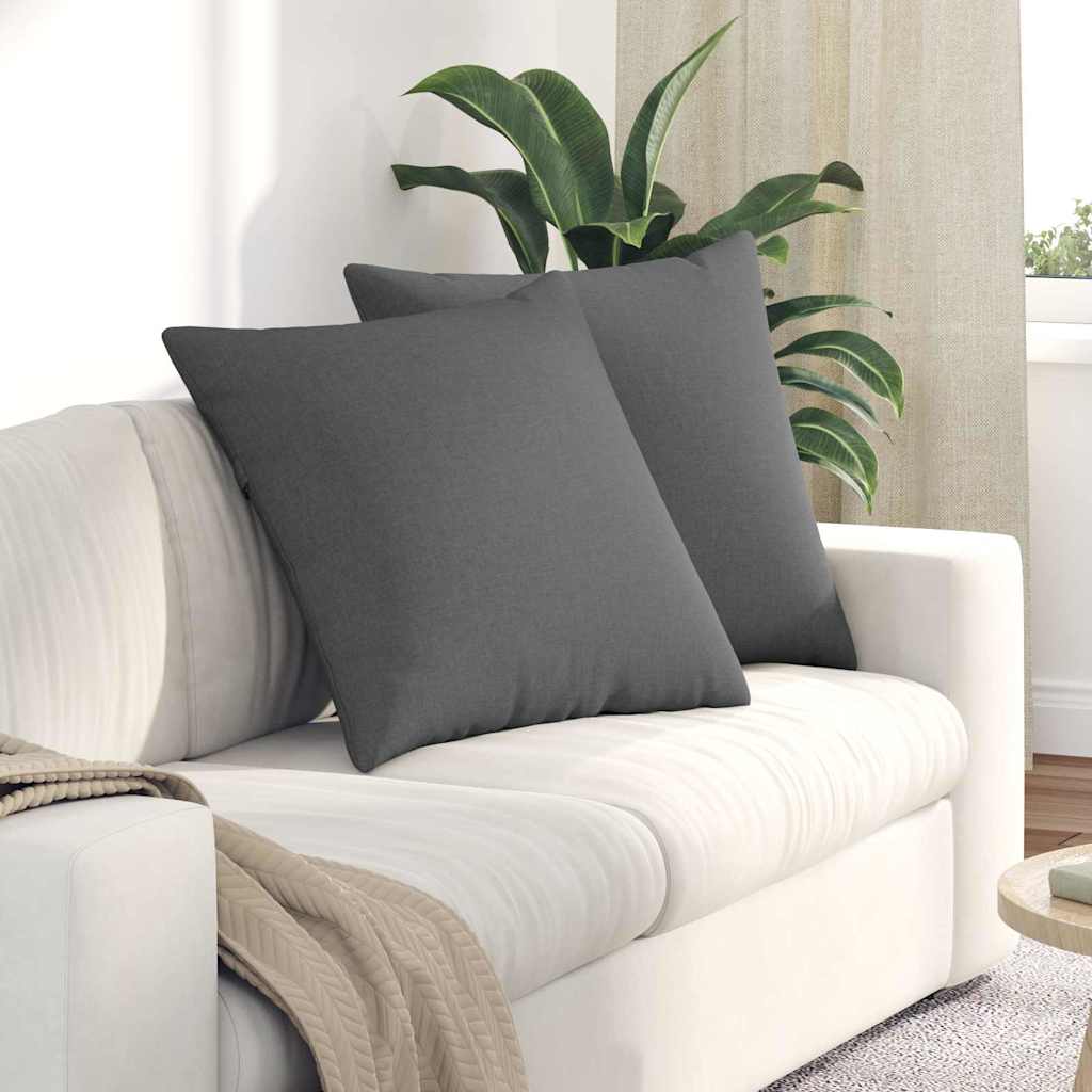 Cuscini per divano VidaXL 2 pezzi in tessuto grigio scuro 80 x 80 cm