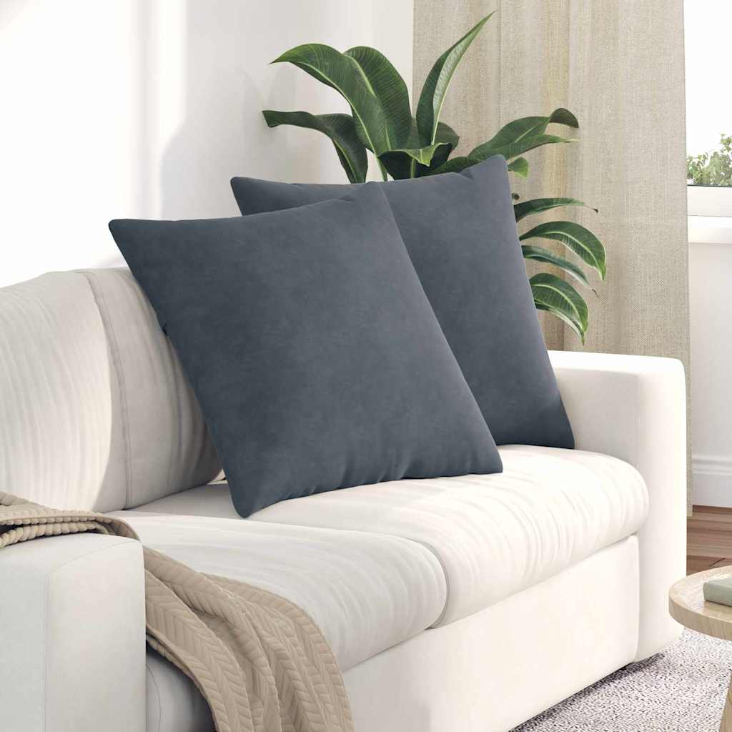 Cuscini per divano VidaXL 2 pezzi in tessuto a corde grigio scuro 80 x 80 cm