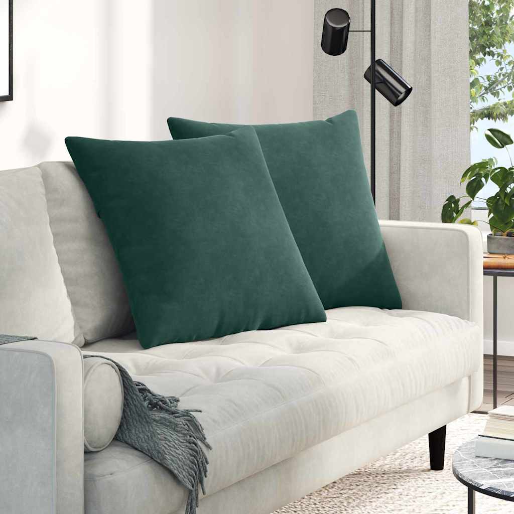 Cuscini per divano VidaXL 2 pezzi in tessuto a corde verde scuro 80 x 80 cm