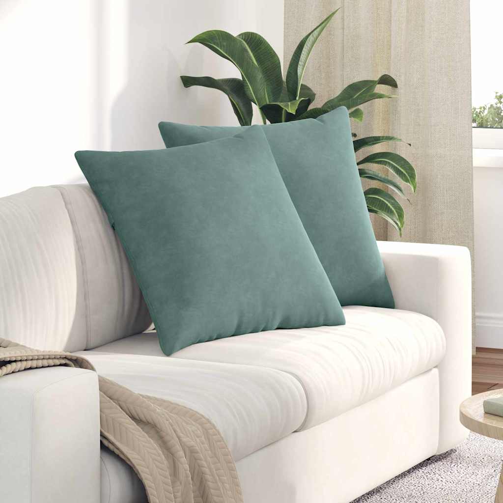 Cuscini per divano VidaXL 2 pezzi in tessuto a corde verde mare 80 x 80 cm