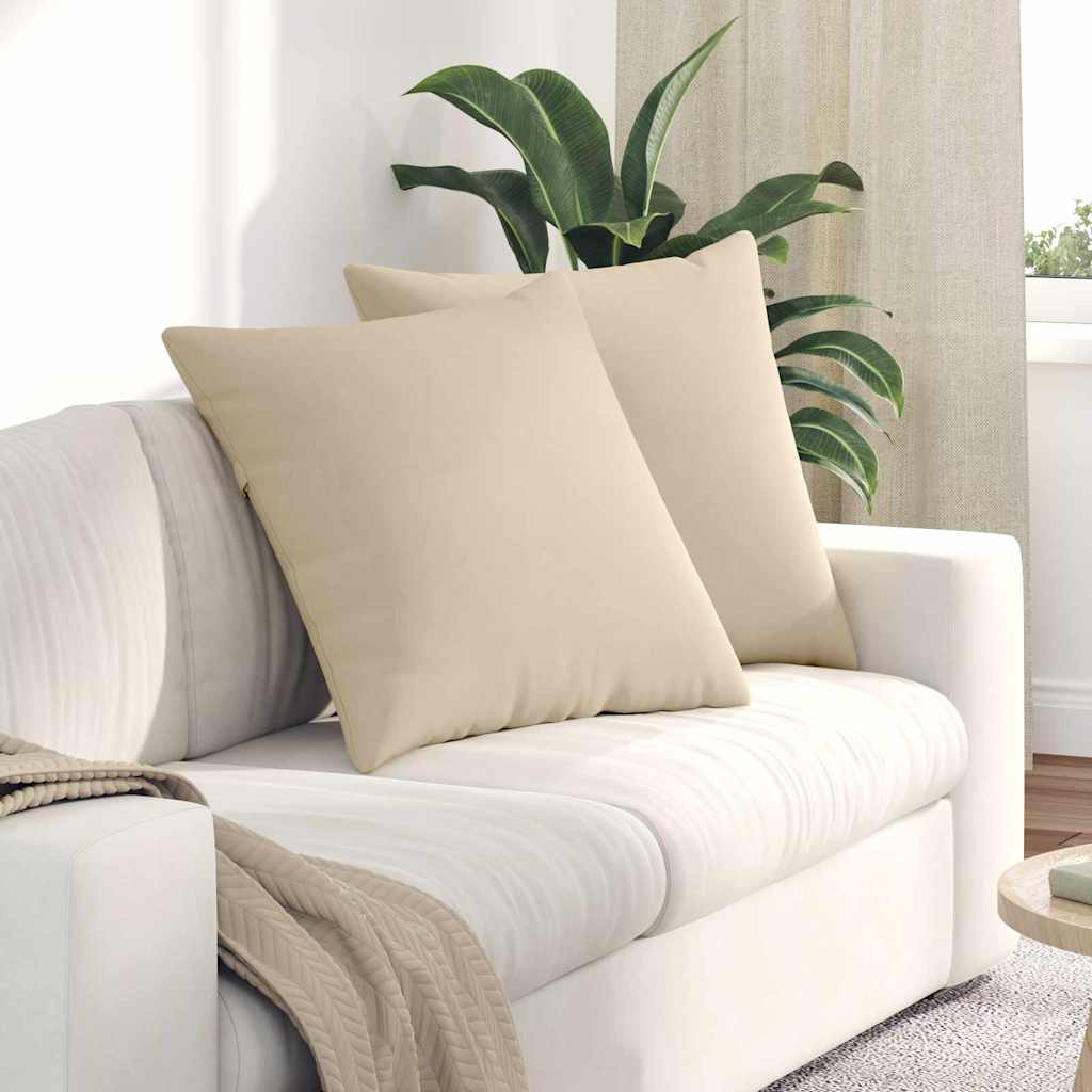 Vidaxl sofa kussens 2 stuks crème 80 x 80 cm stof