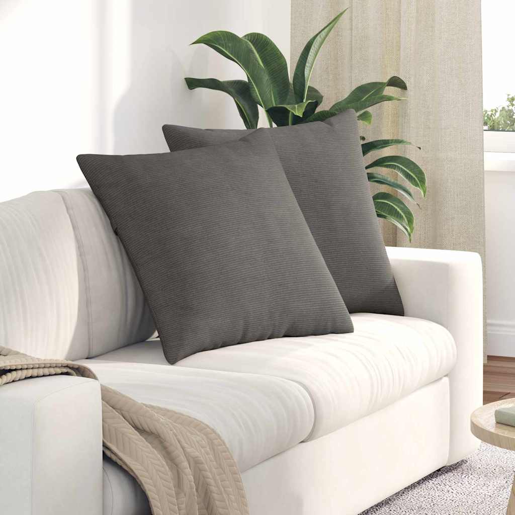 Cuscini per divano VidaXL 2 pezzi in tessuto a corda grigio chiaro 80 x 80 cm