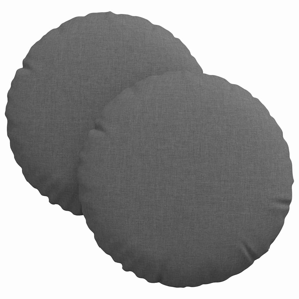 Vidaxl zitkussens 2 pcs donkergrijs ø30 x 13 cm stof