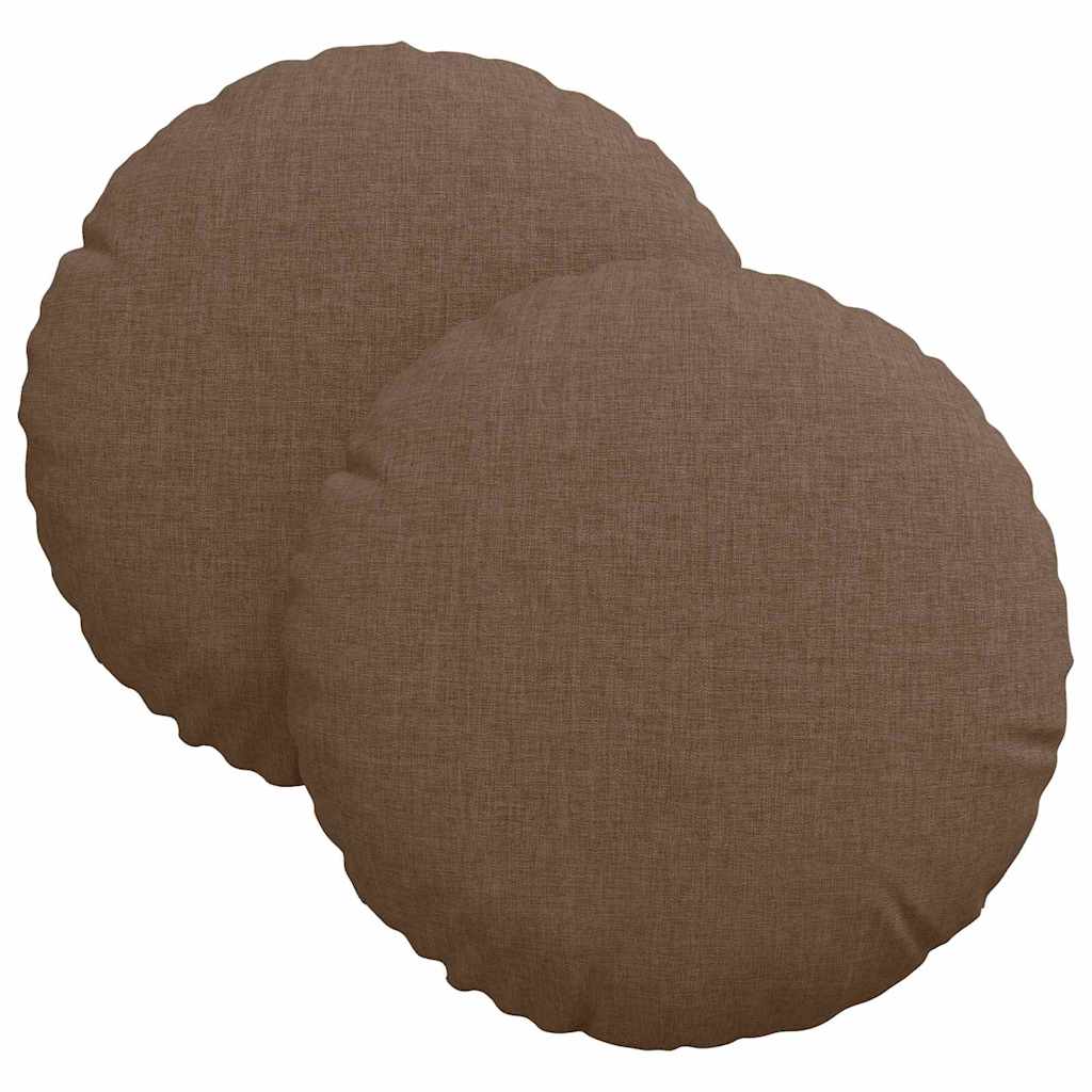 Cuscini sedile Vidaxx 2 pezzi tessuto marrone ø30 x 13 cm