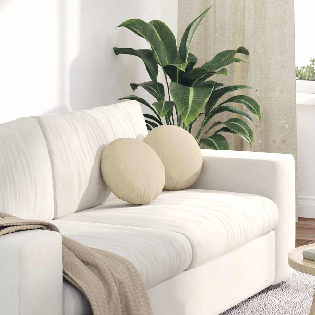 Cojines de asiento VidaXL 2 uds crema ø30 x 13 cm tela