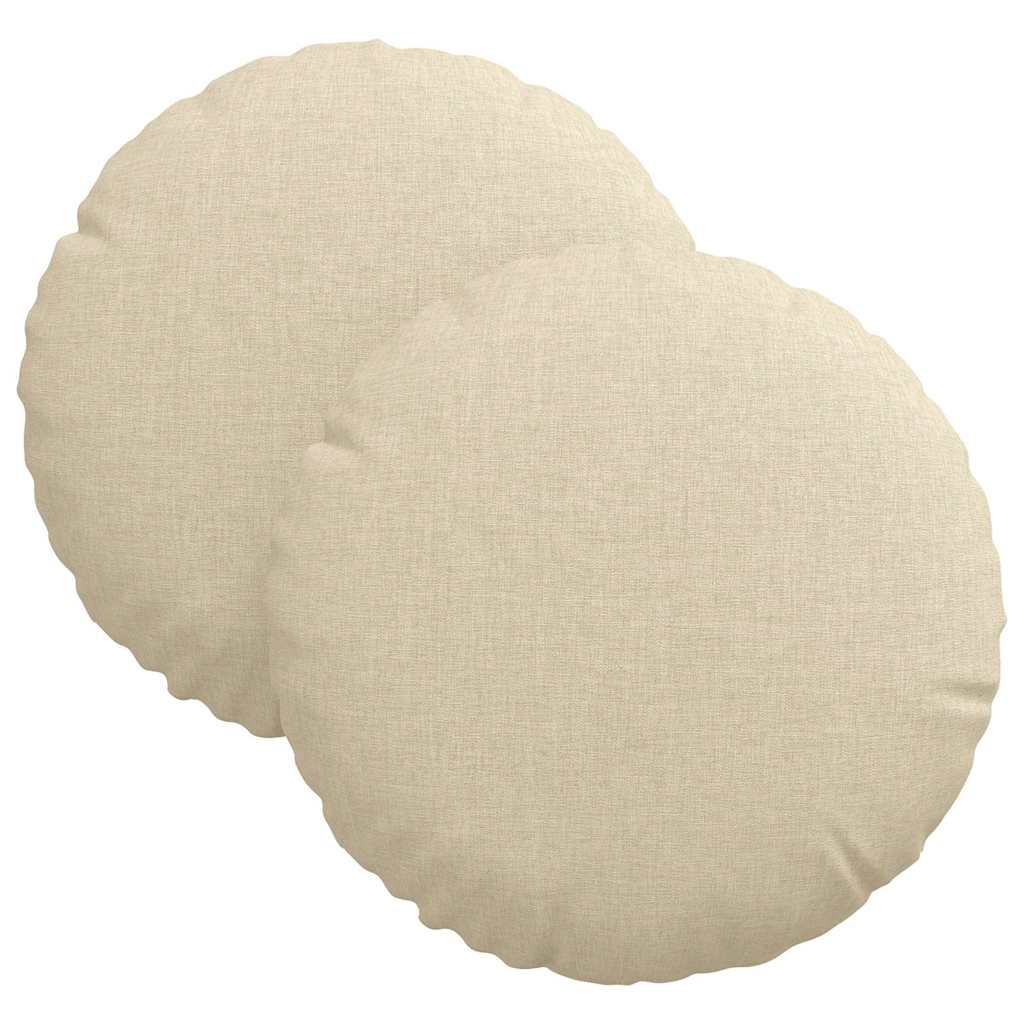 Cojines de asiento VidaXL 2 uds crema ø30 x 13 cm tela