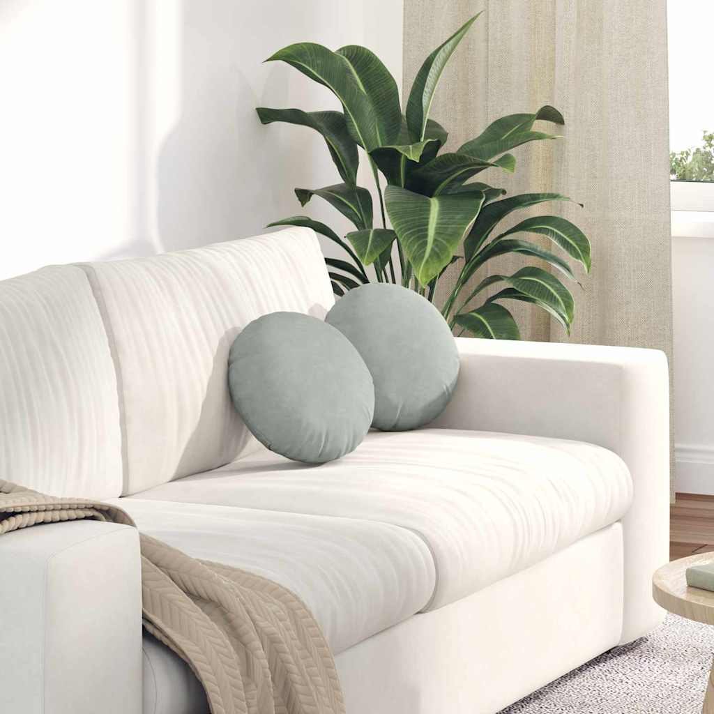 Cuscini seduta Vidaxx 2 pezzi grigio chiaro ø 40 x 13 cm velluto