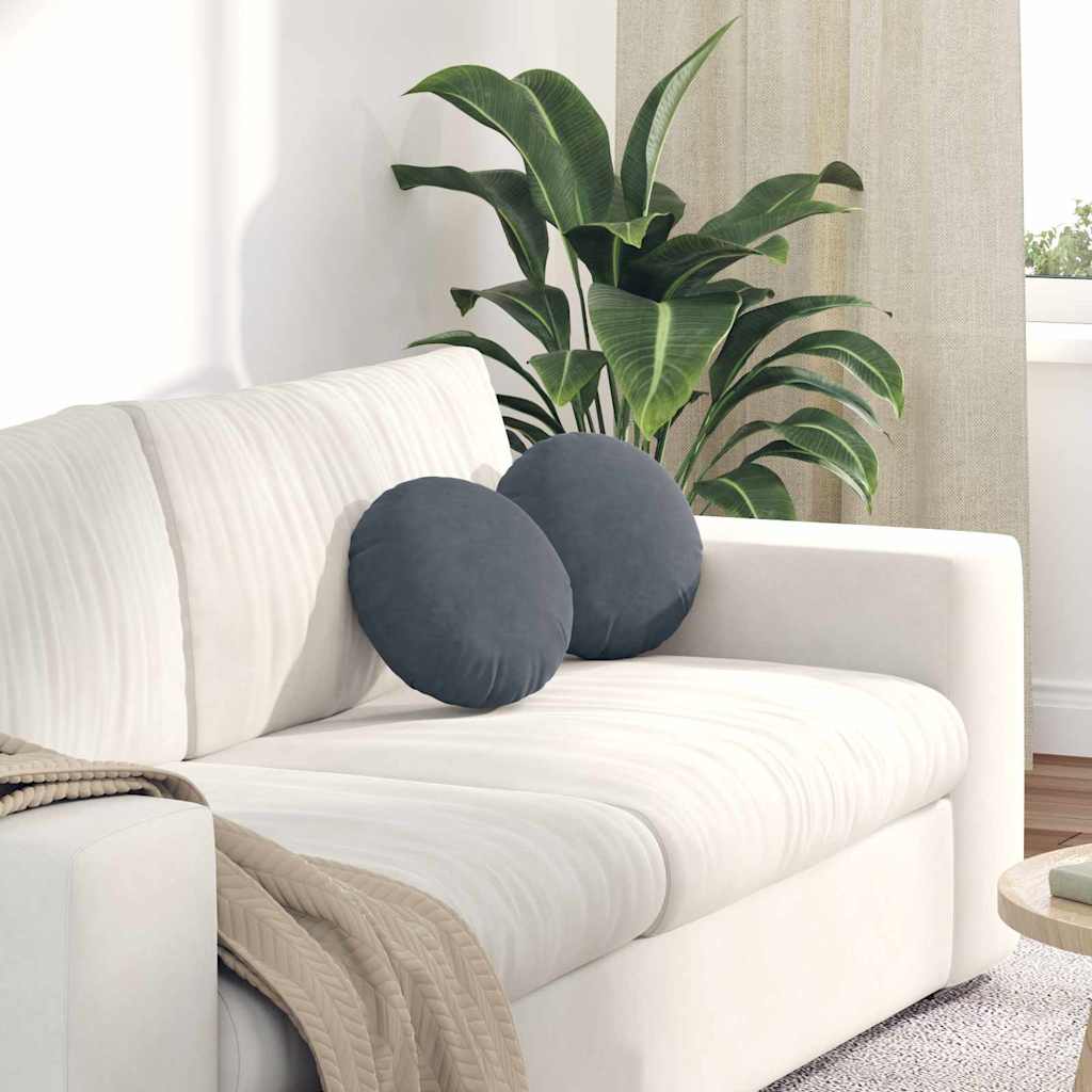 Cuscini seduta Vidaxx 2 pezzi grigio scuro ø 40 x 13 cm velluto