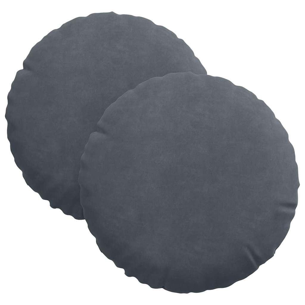 Cuscini seduta Vidaxx 2 pezzi grigio scuro ø 40 x 13 cm velluto