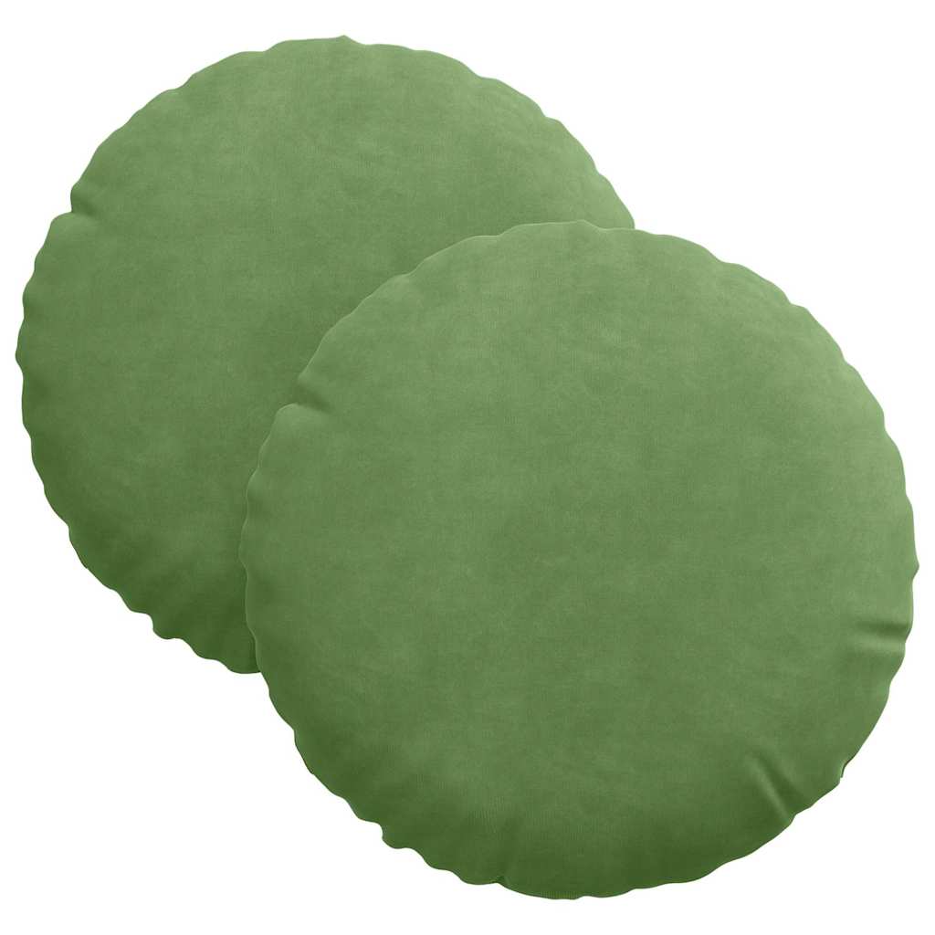 Cuscini seduta Vidaxx 2 pezzi verde chiaro ø 40 x 13 cm velluto