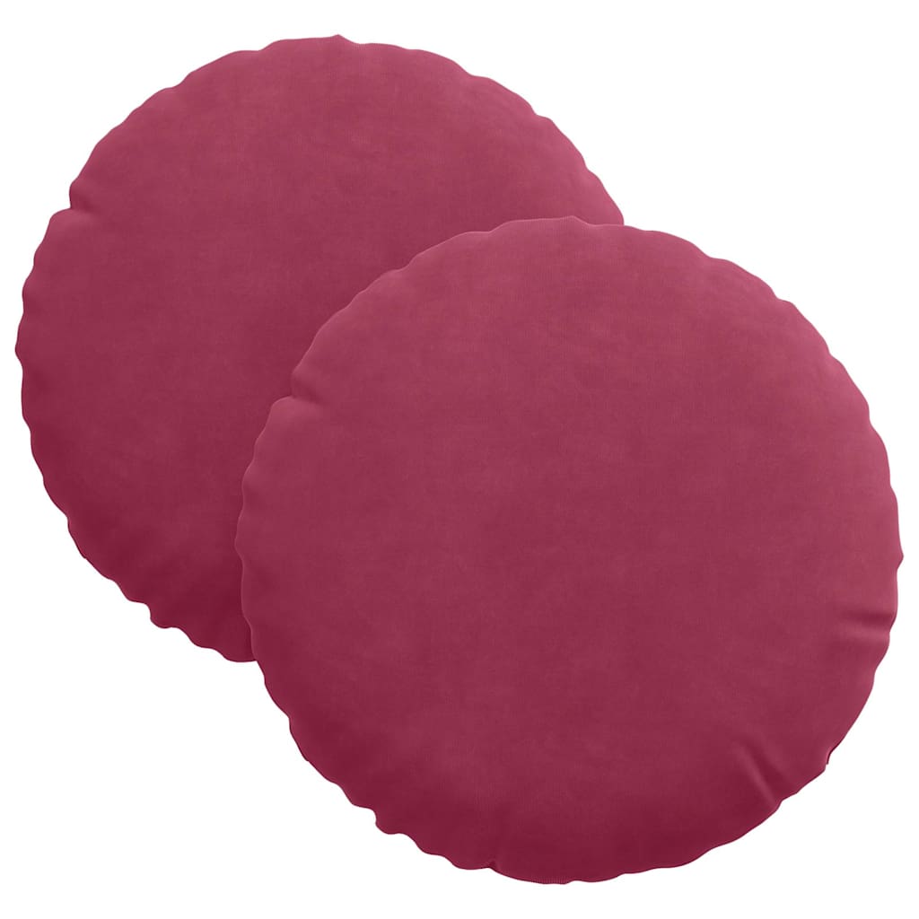 Cuscini da seduta Vidaxx 2 pezzi rosso vino ø 40 x 13 cm velluto