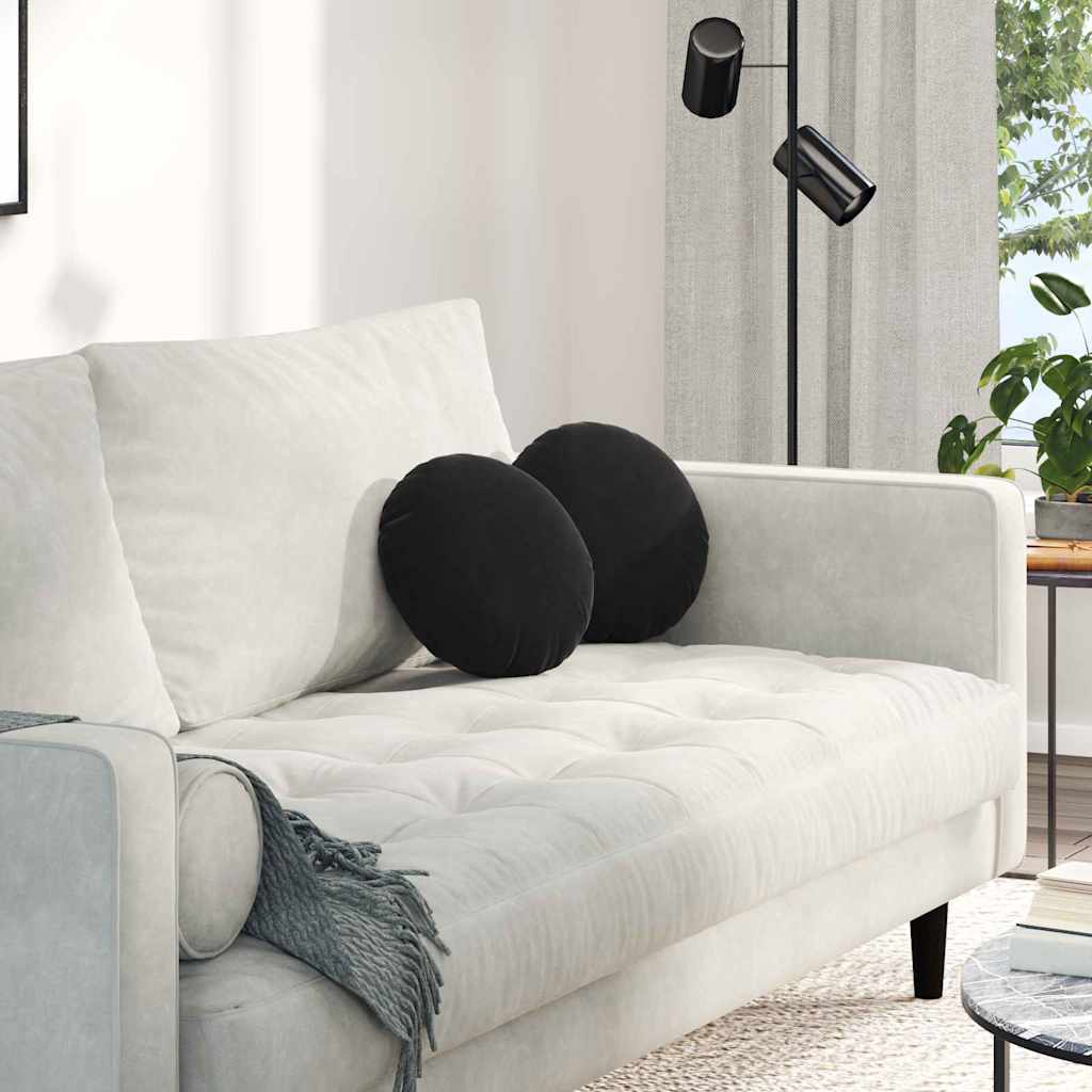 Cuscini seduta Vidaxx 2 pezzi nero ø 40 x 13 cm velluto