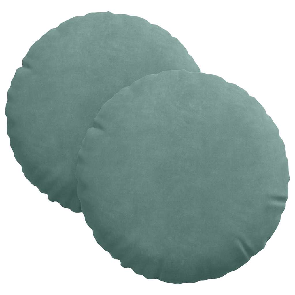Cuscini seduta Vidaxx 2 pezzi verde mare ø 40 x 13 cm velluto
