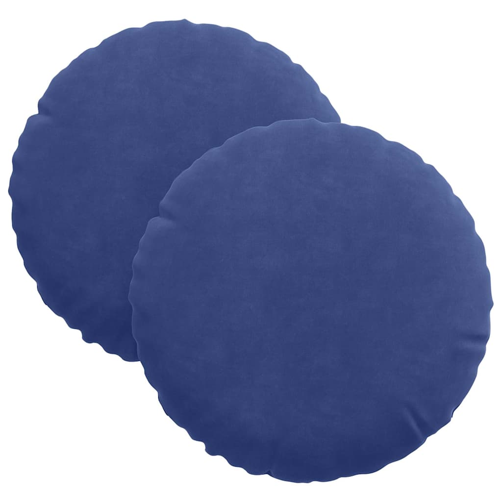 Cuscini per sedili Vidaxx 2 pezzi blu polizia ø 40 x 13 cm in velluto