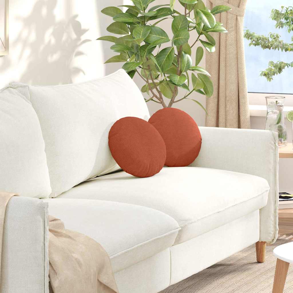 Cuscini seduta VidaXL 2 pz rosso-arancio ø 30 cm tessuto di cotone