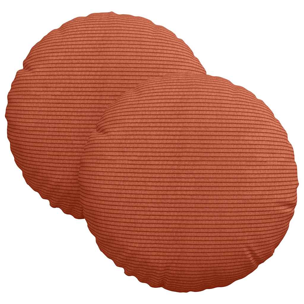 Cuscini seduta VidaXL 2 pz rosso-arancio ø 30 cm tessuto di cotone
