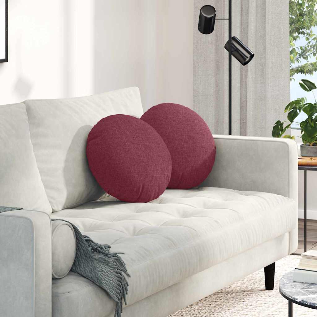 Cuscini seduta Vidaxx 2 pezzi tessuto rosso vino ø40 x 13 cm