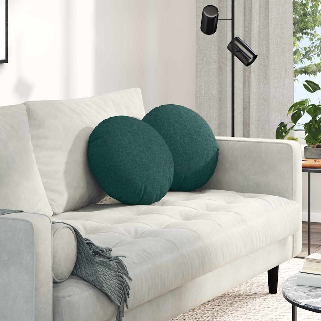 Cuscini seduta Vidaxx 2 pezzi in tessuto verde scuro ø40 x 13 cm