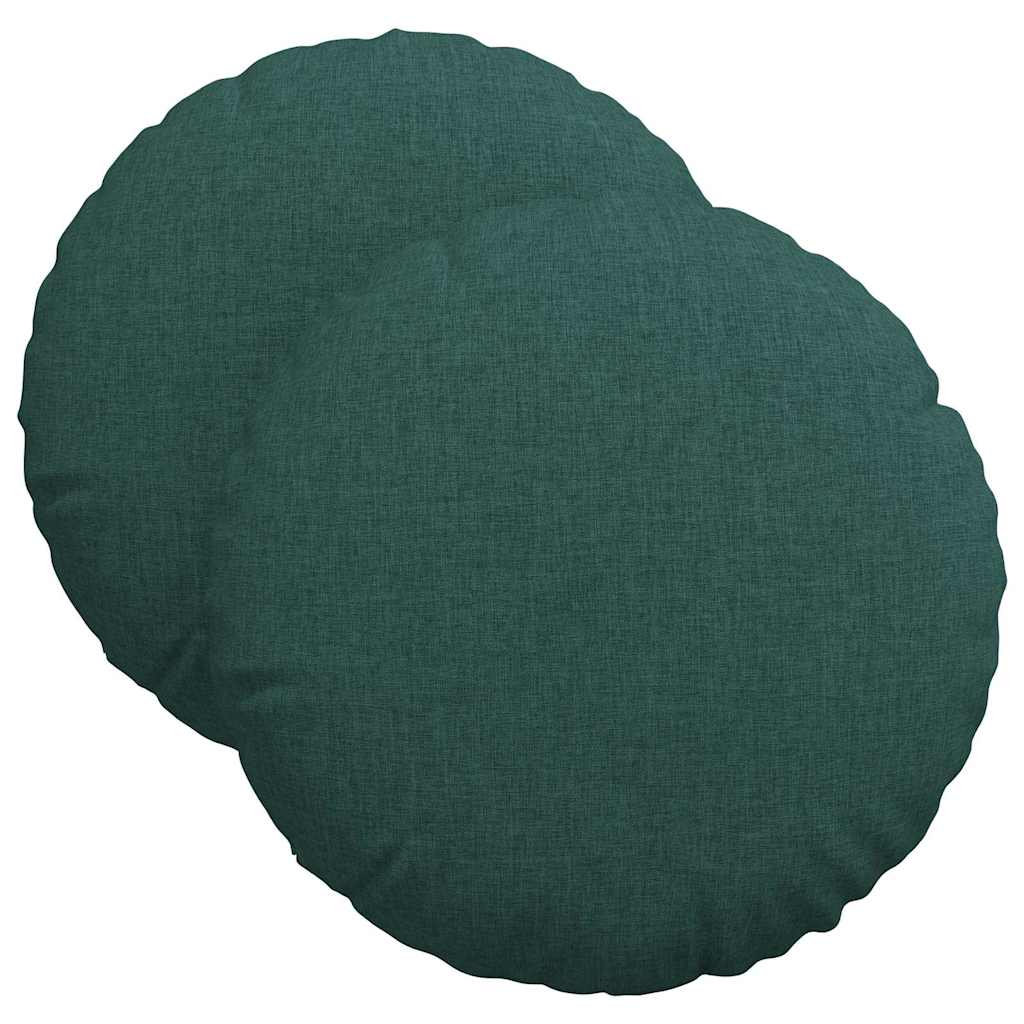 Cuscini seduta Vidaxx 2 pezzi in tessuto verde scuro ø40 x 13 cm