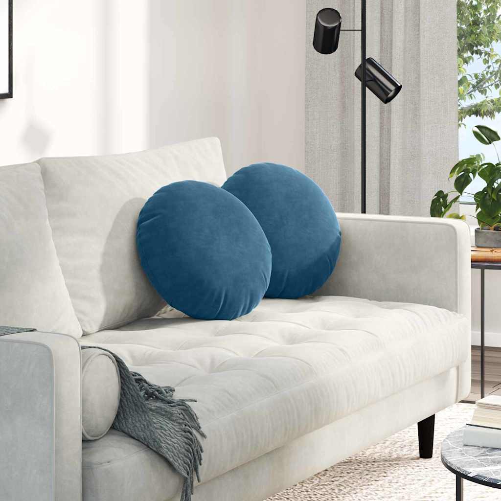 Cuscini seduta Vidaxx 2 pezzi blu ø 40 x 13 cm velluto