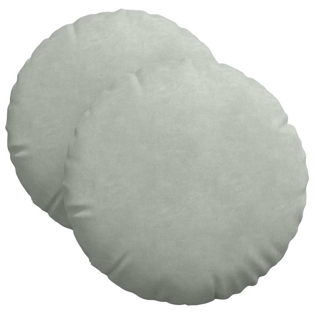 Cuscini seduta Vidaxx 2 pezzi grigio chiaro ø 40 x 13 cm velluto