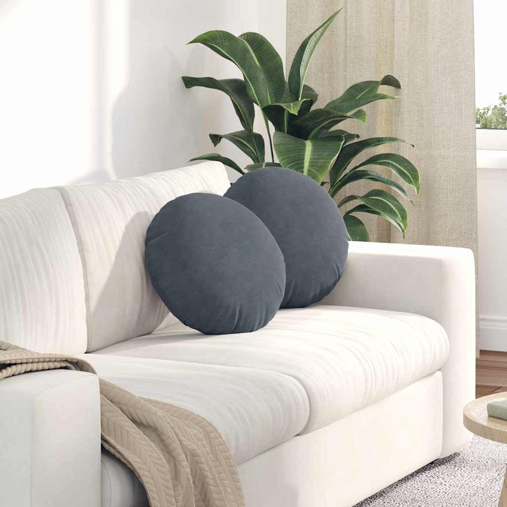 Cuscini seduta Vidaxx 2 pezzi grigio scuro ø 40 x 13 cm velluto