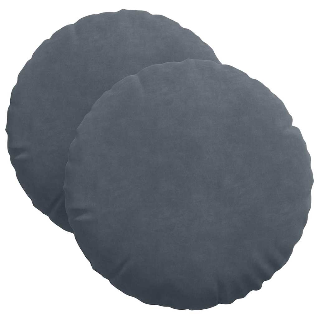 Cuscini seduta Vidaxx 2 pezzi grigio scuro ø 40 x 13 cm velluto