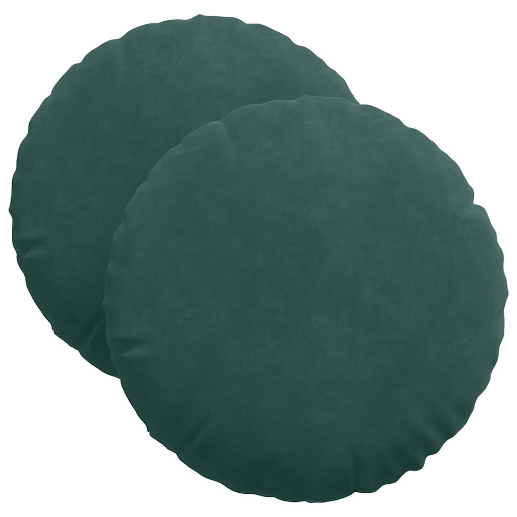 Cuscini per seduta Vidaxx 2 pezzi verde scuro ø 40 x 13 cm in velluto