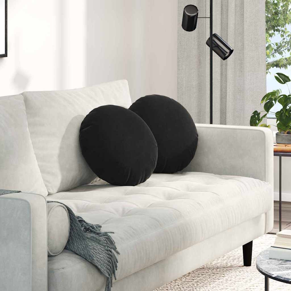 Cuscini seduta Vidaxx 2 pezzi nero ø 40 x 13 cm velluto