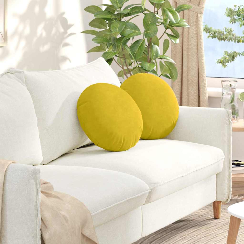 Cuscini seduta Vidaxx 2 pezzi giallo ø 40 x 13 cm velluto