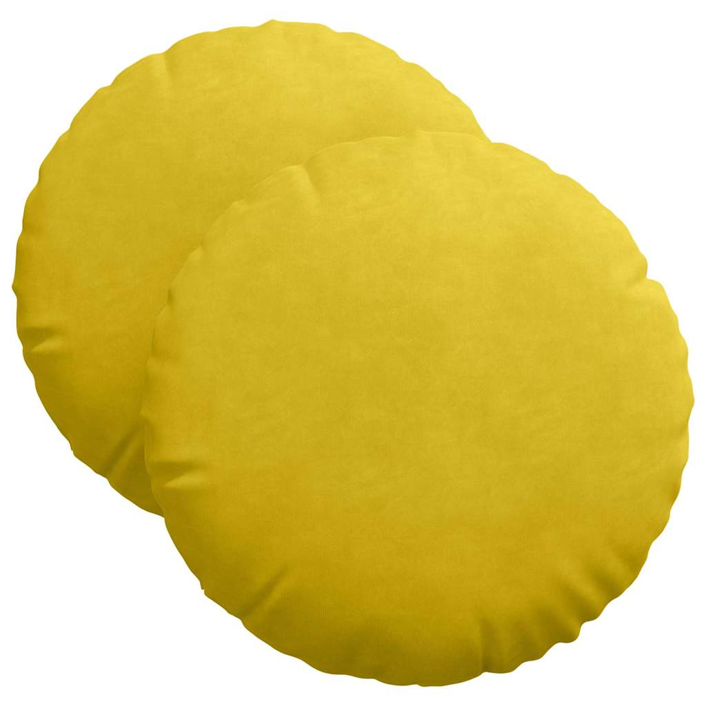 Cuscini seduta Vidaxx 2 pezzi giallo ø 40 x 13 cm velluto