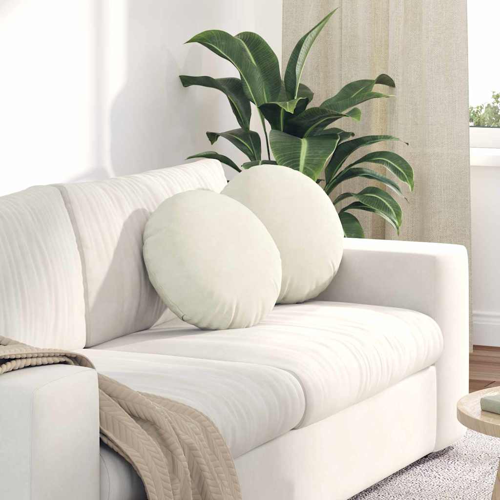Cuscini seduta Vidaxx 2 pezzi crema ø 40 x 13 cm velluto
