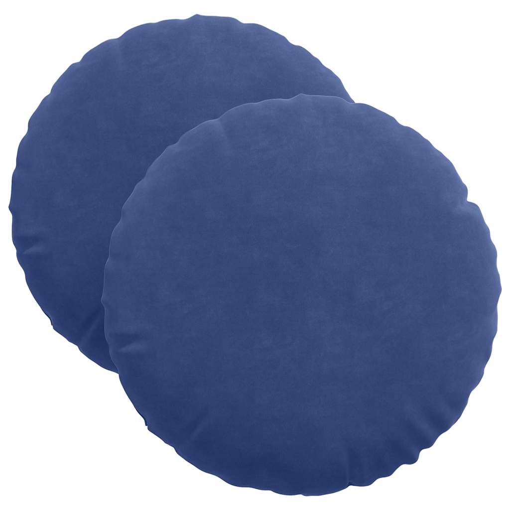 Cuscini per sedili Vidaxx 2 pezzi blu polizia ø 40 x 13 cm in velluto