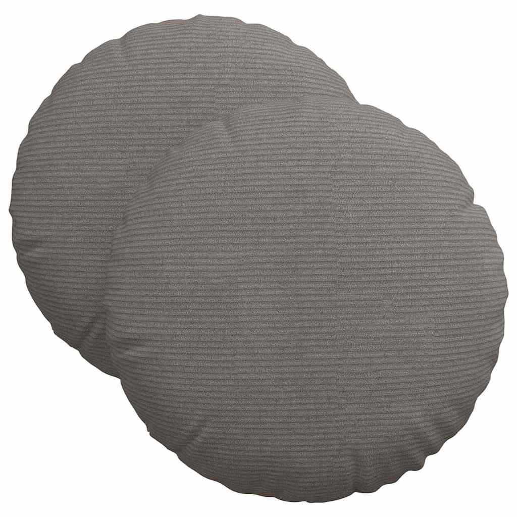 Cojines de asiento VidaXL 2 piezas tejido de algodón gris claro ø 40 cm