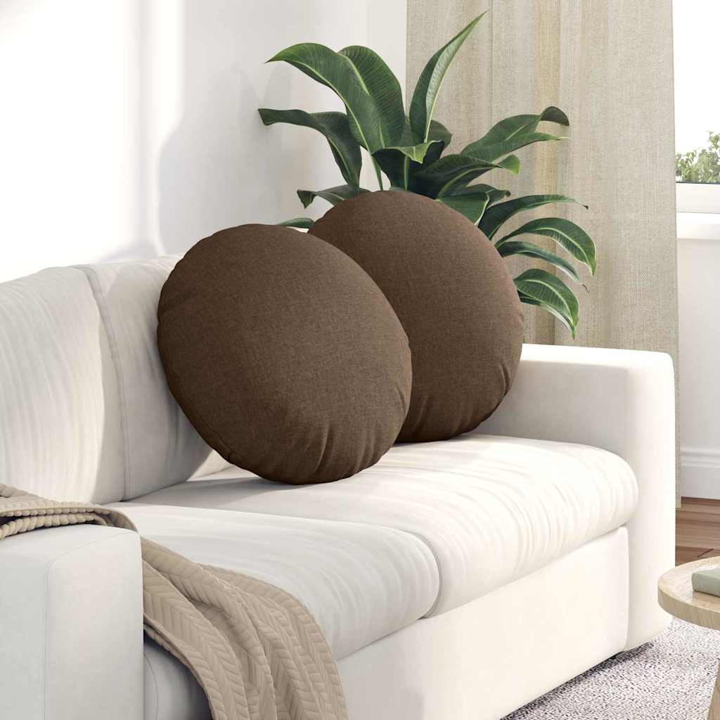 Cuscini sedile Vidaxx 2 pezzi tessuto marrone ø50 x 19 cm