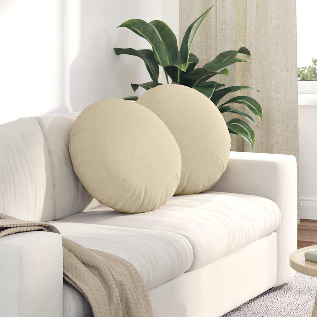 Cuscini seduta VidaXL 2 pezzi tessuto crema ø50 x 19 cm