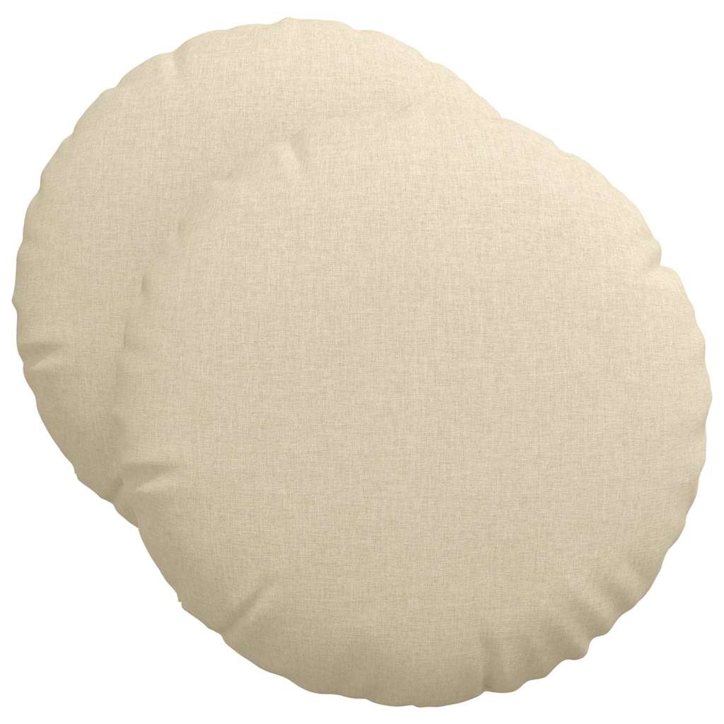 Cuscini seduta VidaXL 2 pezzi tessuto crema ø50 x 19 cm