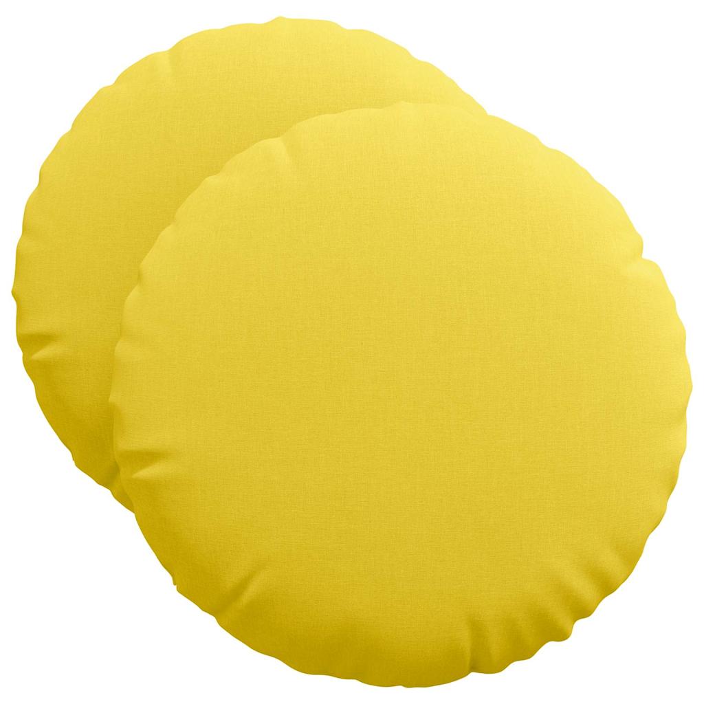 Cuscini seduta Vidaxx 2 pezzi tessuto giallo chiaro ø50 x 19 cm